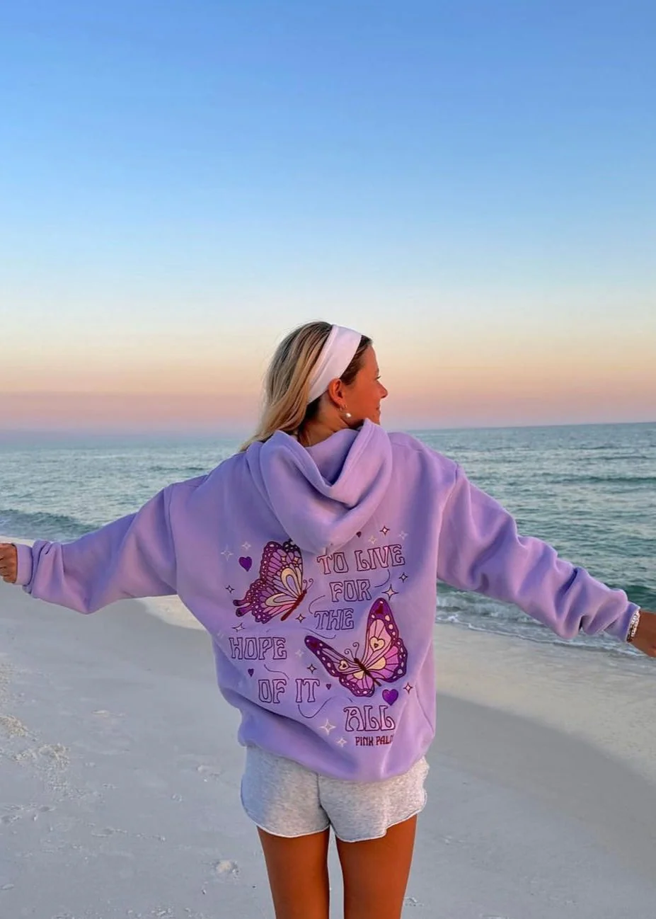 "To Live For the Hope of it All" Lilac Hoodie