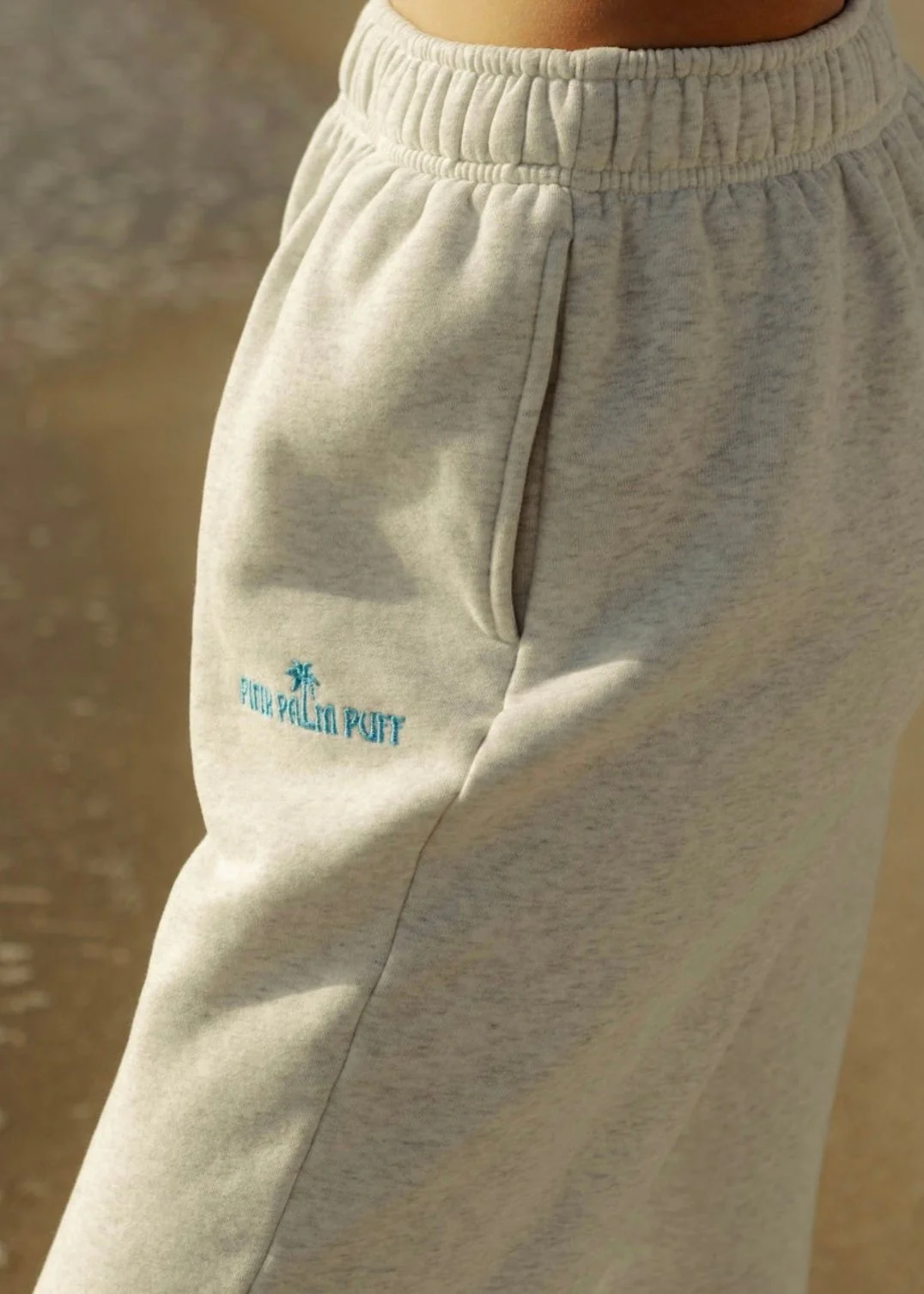 "Puff" Heather White Sweatpants