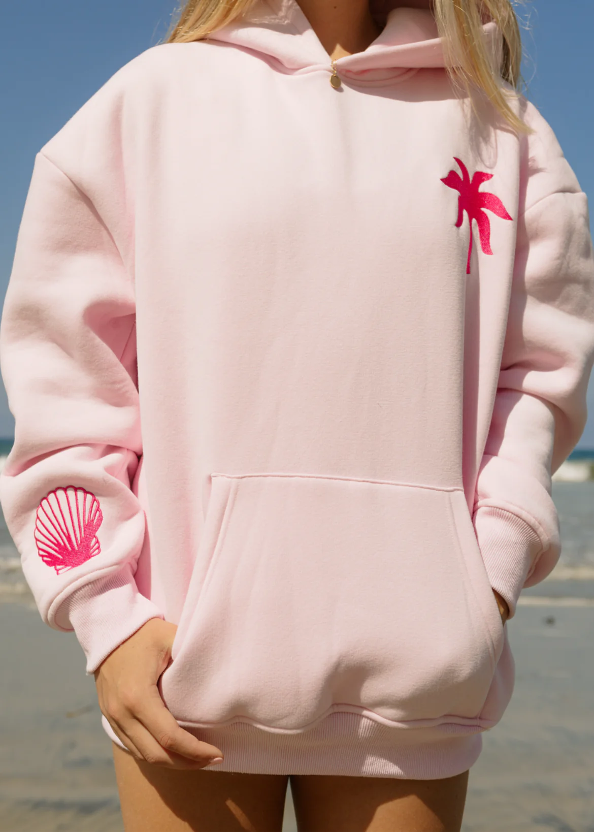 "Hawaii Hibiscus" Blush Hoodie