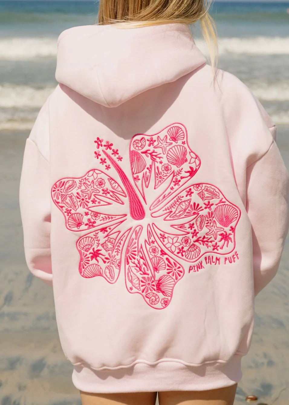 "Hawaii Hibiscus" Blush Hoodie