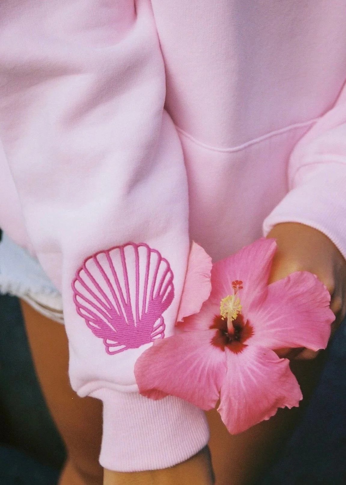 "Hawaii Hibiscus" Blush Hoodie