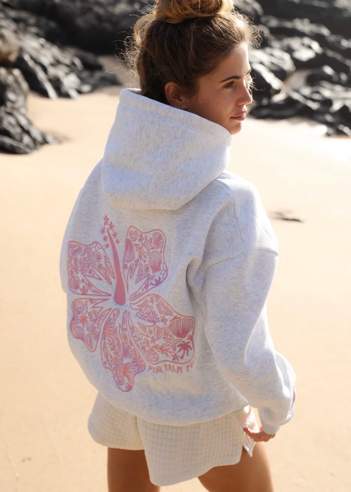 "Hawaii Hibiscus" Heather Cloud Hoodie