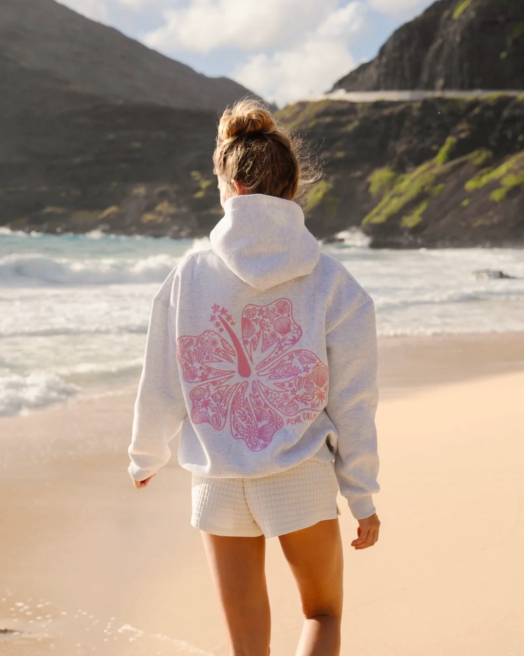 "Hawaii Hibiscus" Heather Cloud Hoodie