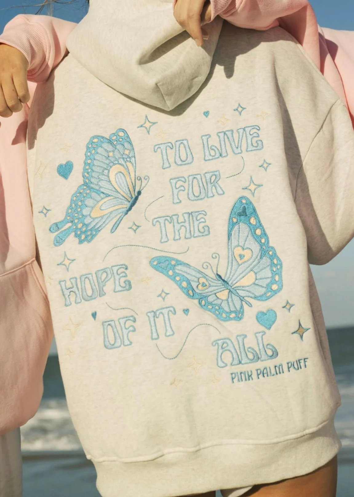 "To Live For the Hope of it All" Heather White Hoodie