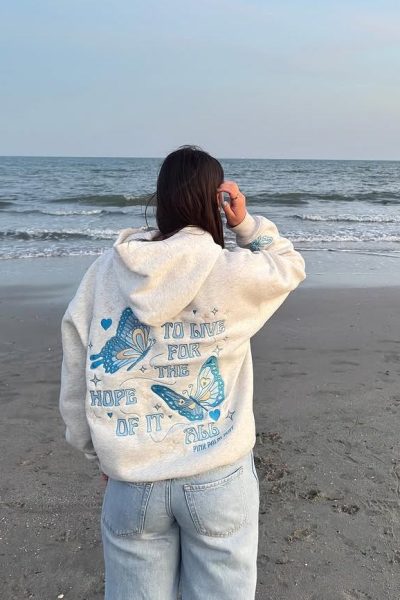 “To Live For the Hope of it All” Heather White Hoodie