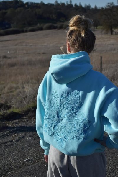 "Hawaii Hibiscus" Hoodie Aquamarine